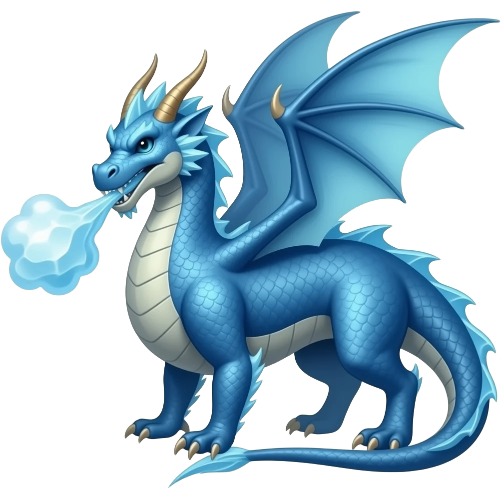 Blue dragon beathing ice emoji