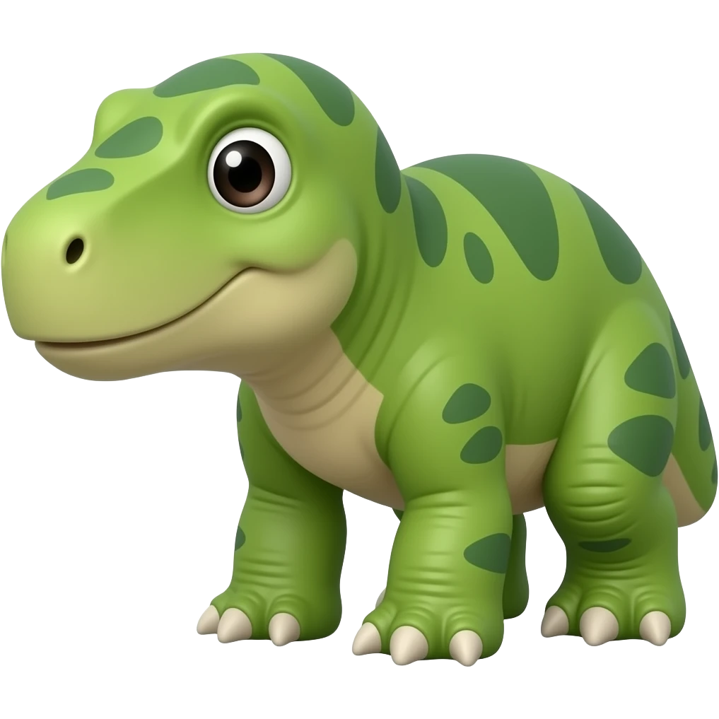 Green sauropod at the front showing at the camera And tilted a little bit emoji