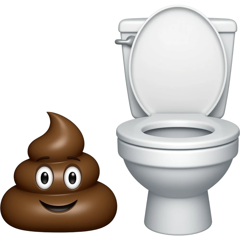 Какашка рядом с туалетом emoji