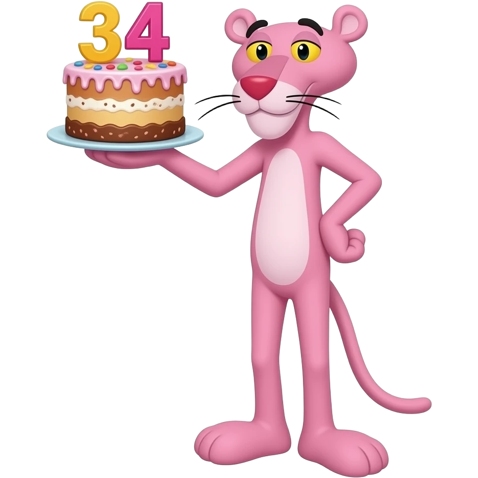 İyi ki doğdun Harun 34 yazan pastayı pembe panter bi fırlatıyor emoji
