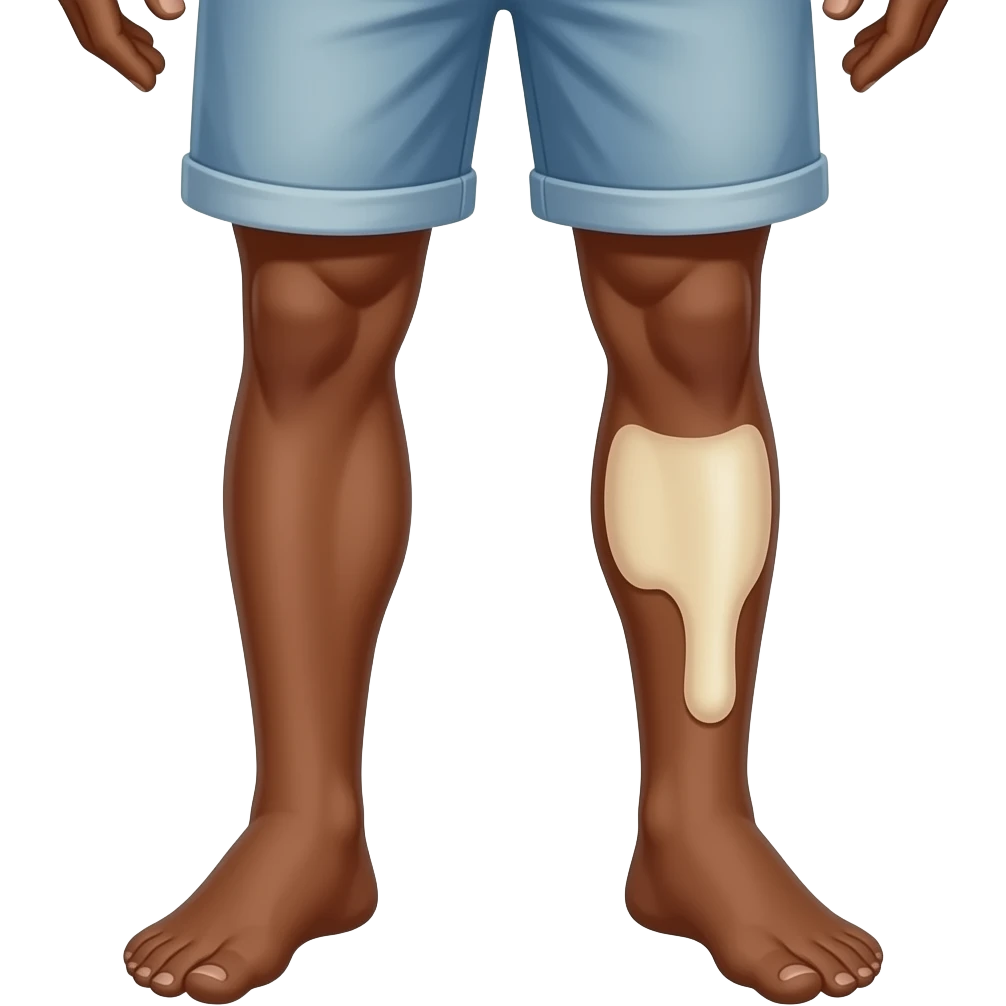 MALE ONE LEG  DARKBEOWN SKIN CREAM  ON IT emoji