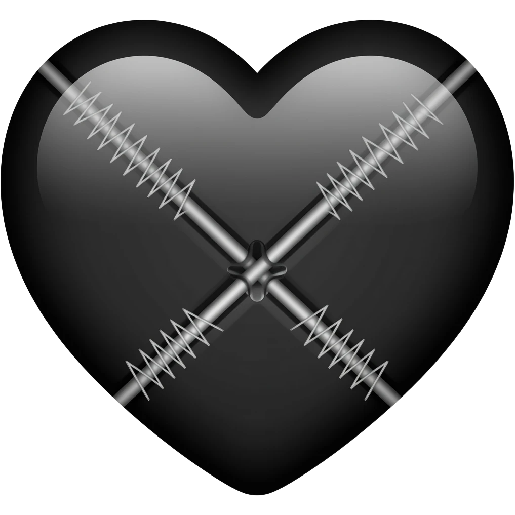 black mending heart emoji