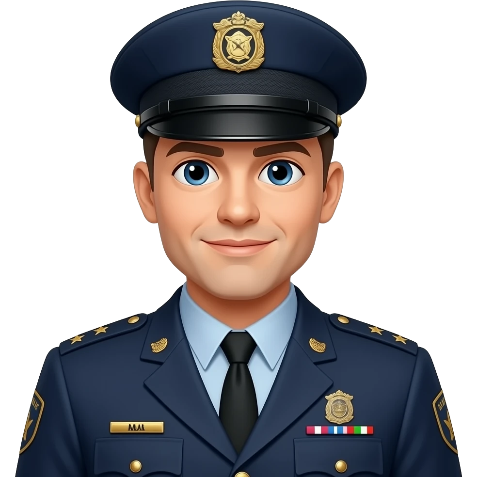 Homem com a farda da polícia militar emoji
