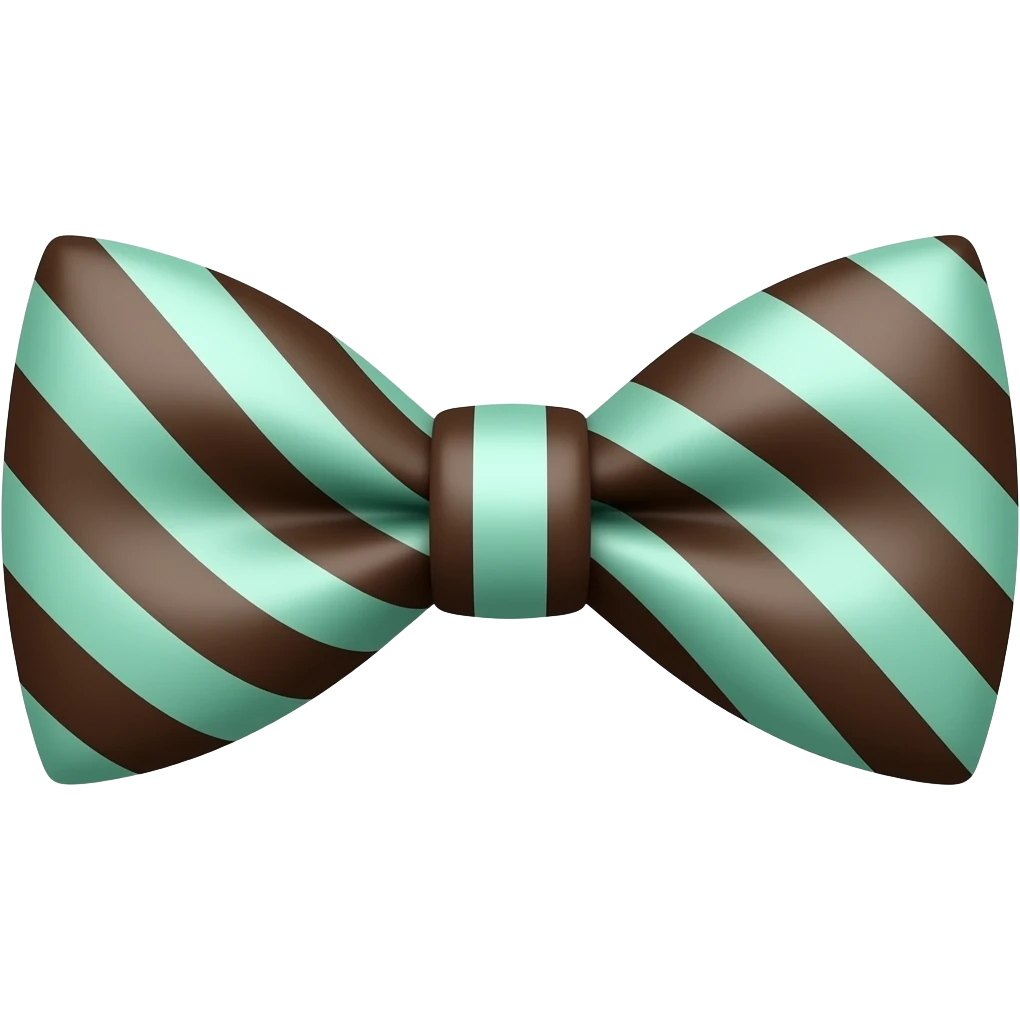 Chocolate striped mint bowtie emoji