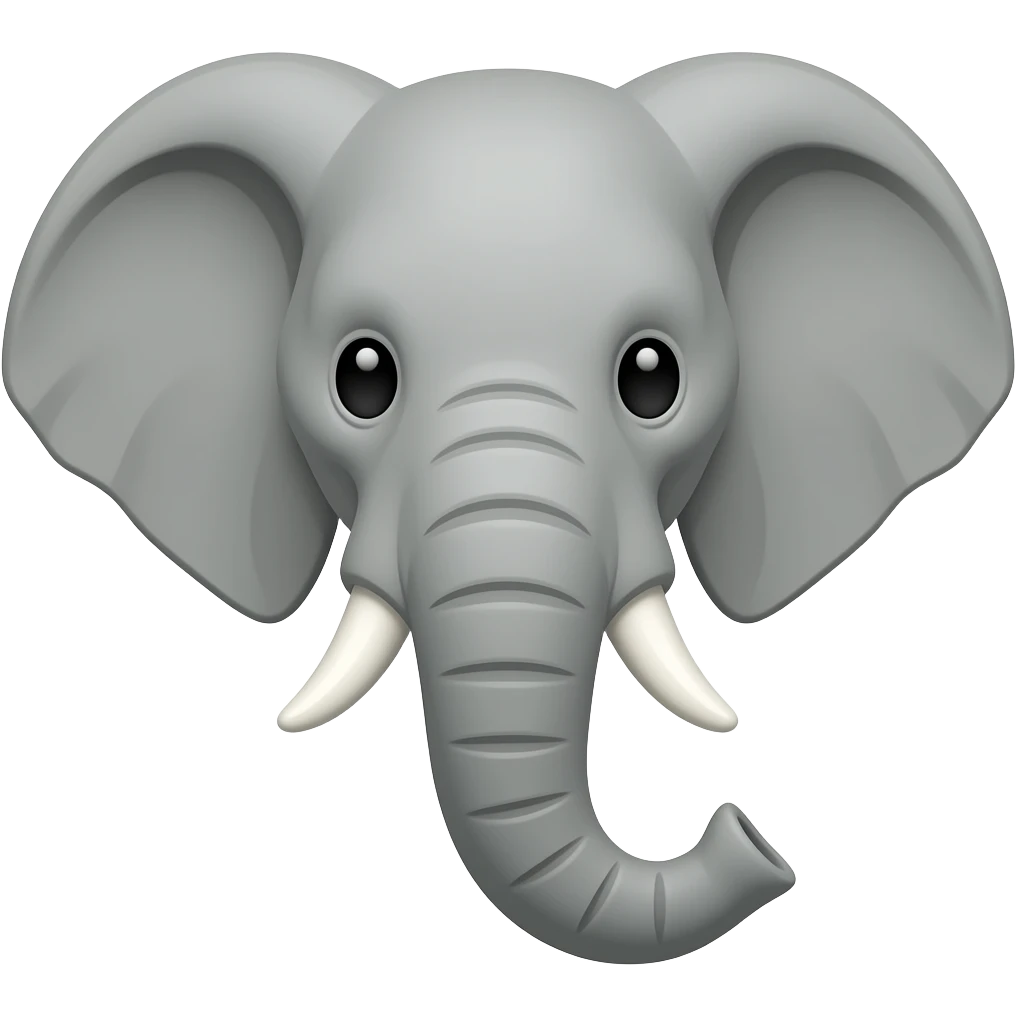 Elephant head Make it white outline only no other colours emoji