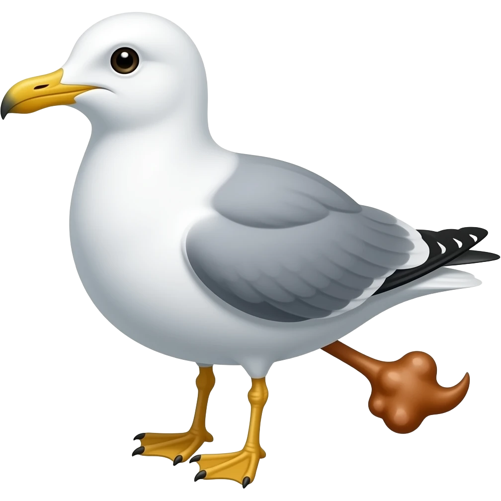 Seagull doing a shit emoji