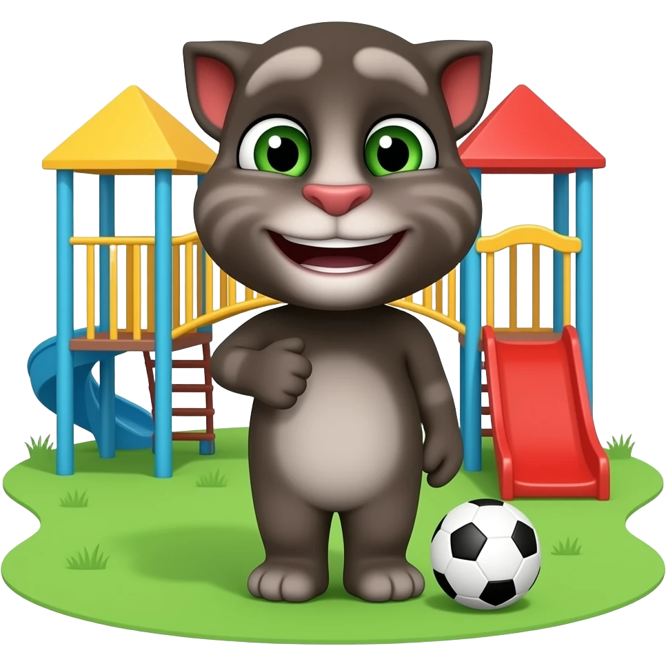 No soccer ball in the playground Talking Tom emoji
