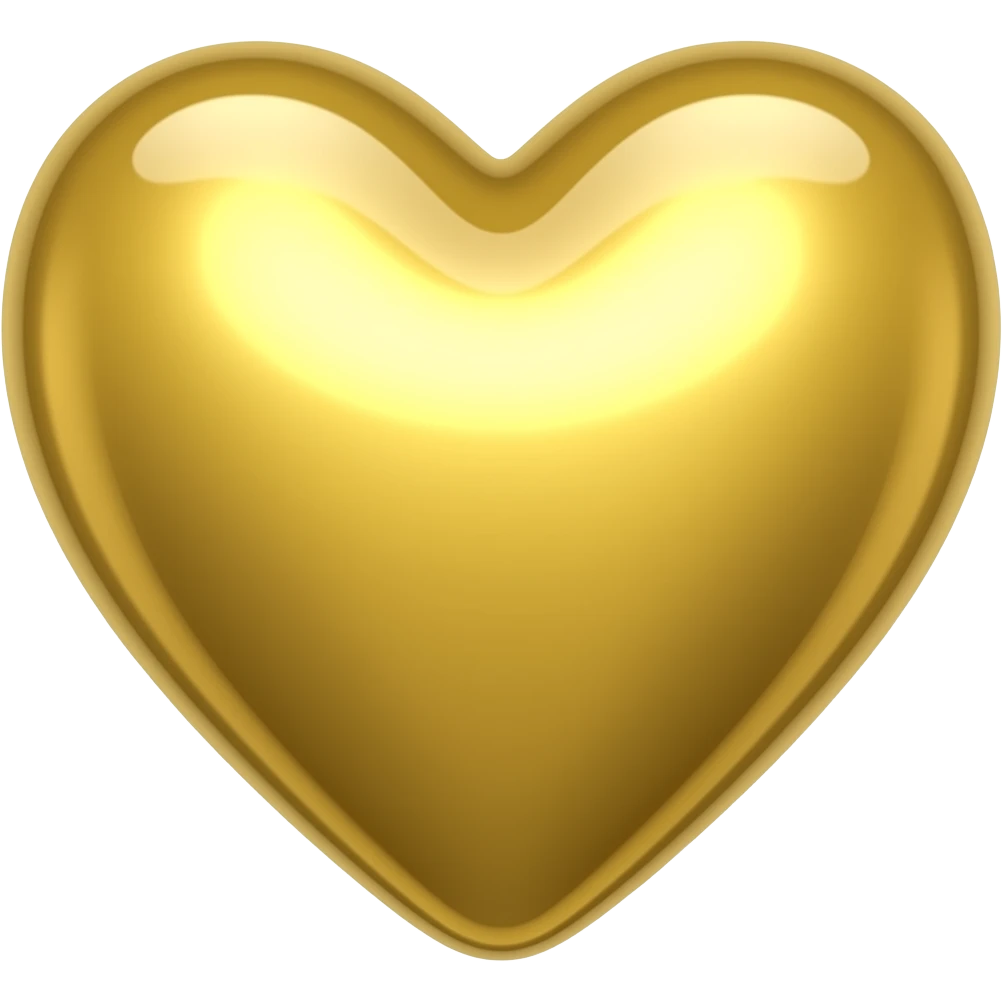 Gold heart reflective emoji