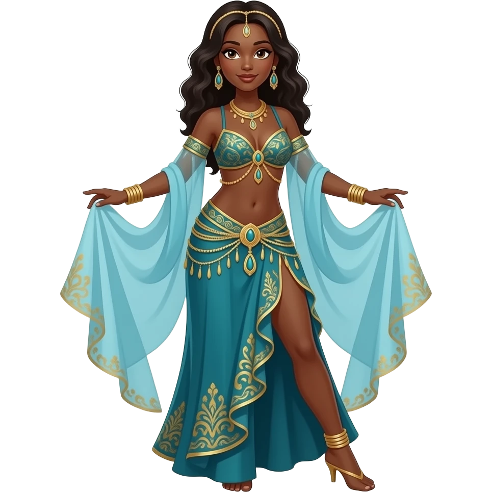 a belly dancer black skin emoji