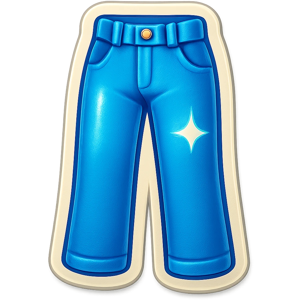 a pair of jeans in the style of iOS clothing stickers emoji