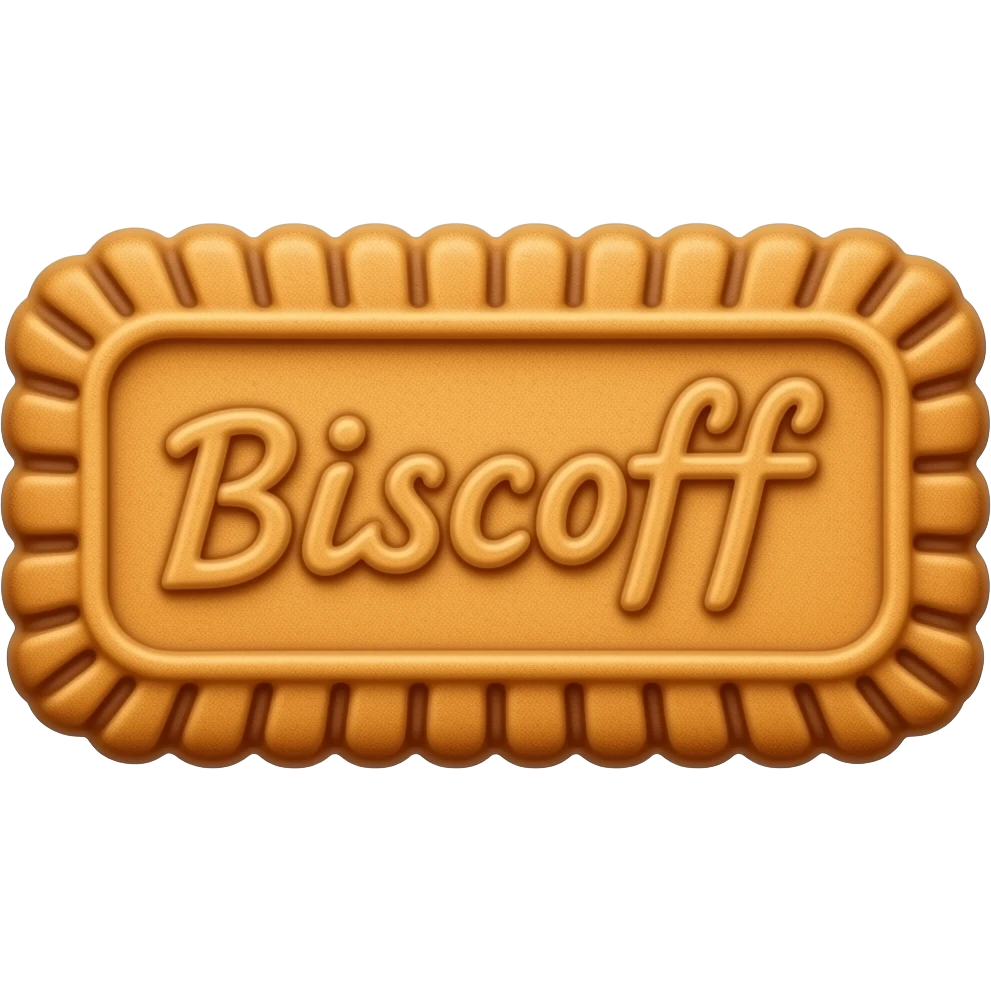 Lotus Biscoff cookie with a “Biscoff” saying emoji