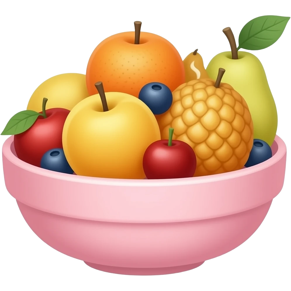 pink bowl of fruits emoji