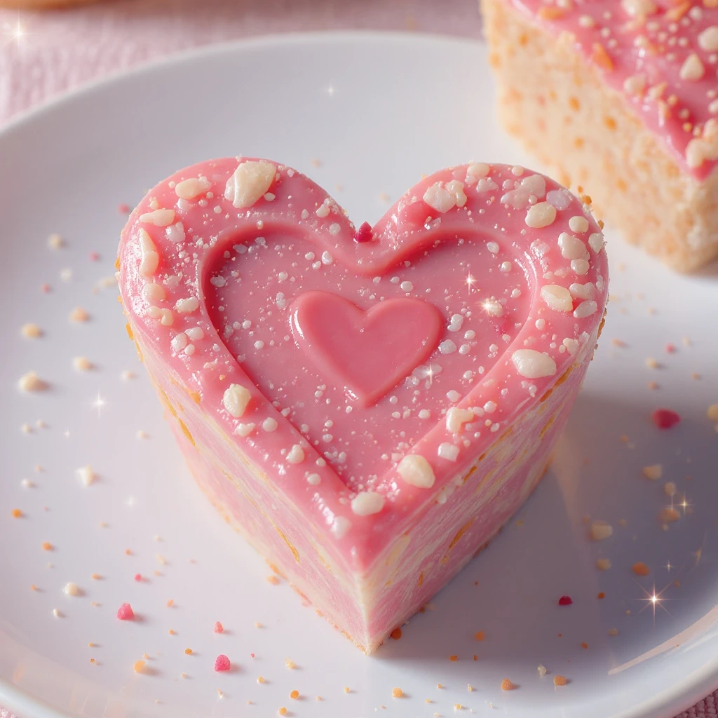 Remove background, keep edges crisp, pastel food heart emoji with sparkles in professional photography style with no background. emoji