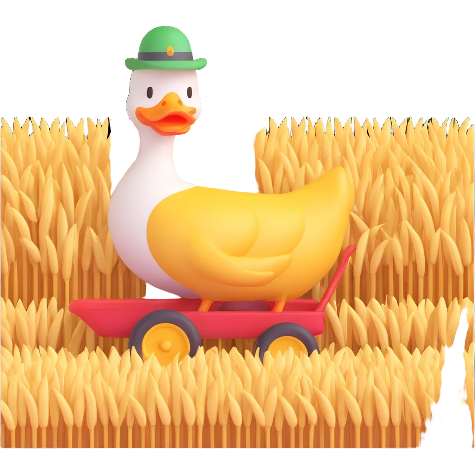 animal crossing character, duck that harvest wheat emoji