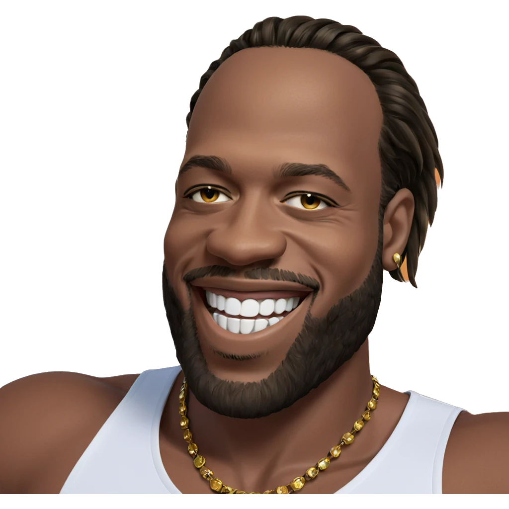 smiling male with jewelry emoji