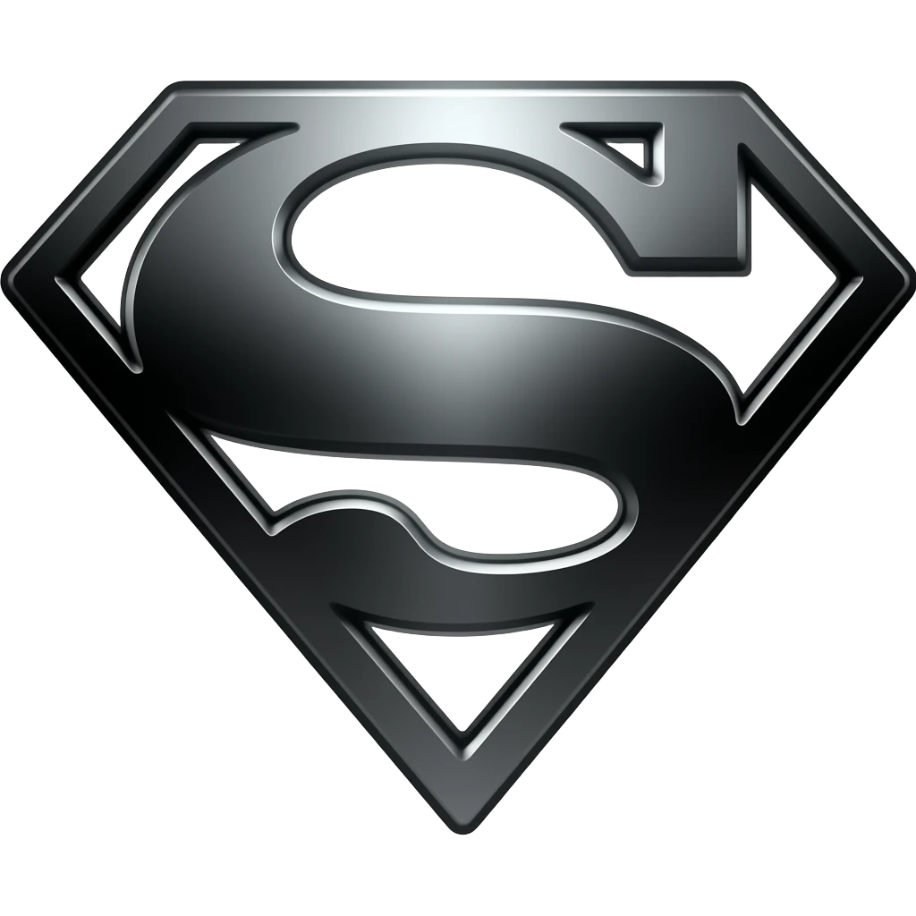 Black and chrome Superman logo emoji