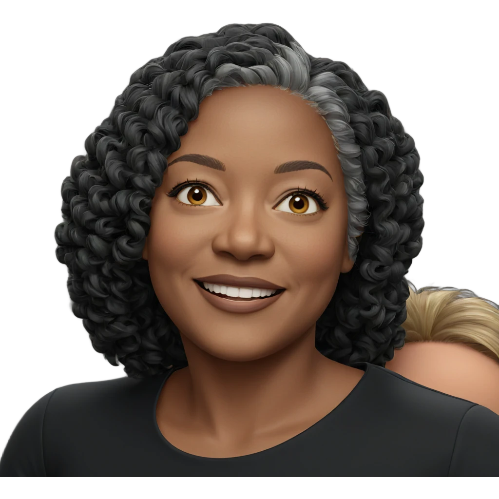 smiling girl in grey background emoji