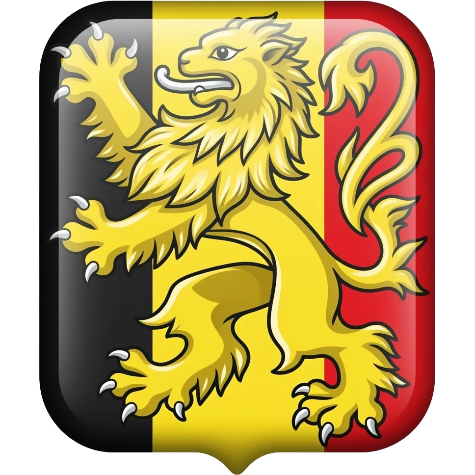 Drapeau de la Flandre belge avec le lion emoji