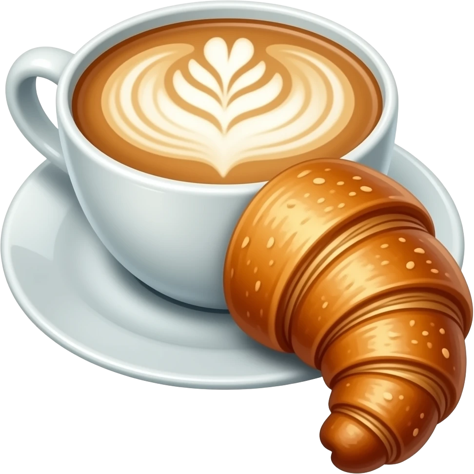 café latte croissant emoji