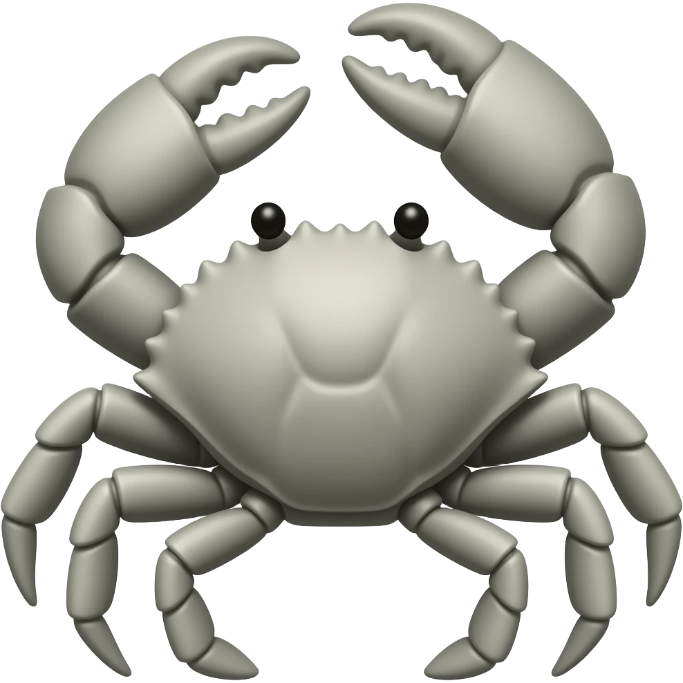A gray crab with a tent on its back forward emoji