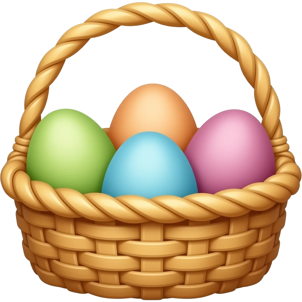 easter basket full of different colored eggs emoji