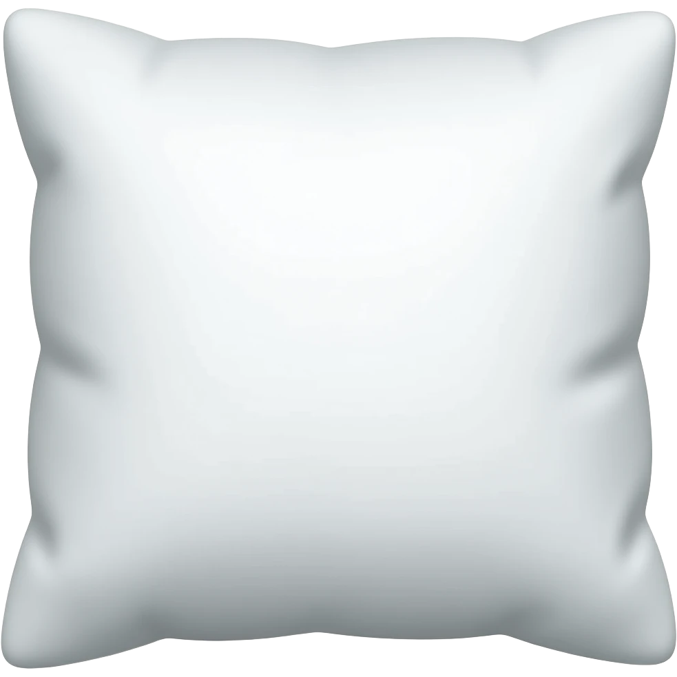 Crée 1 emoji iOS 18 représentant un univers cosy et esthétique de créatrice.Éléments : coussin blanc. l'ensemble est isolée sur un fond blanc. emoji