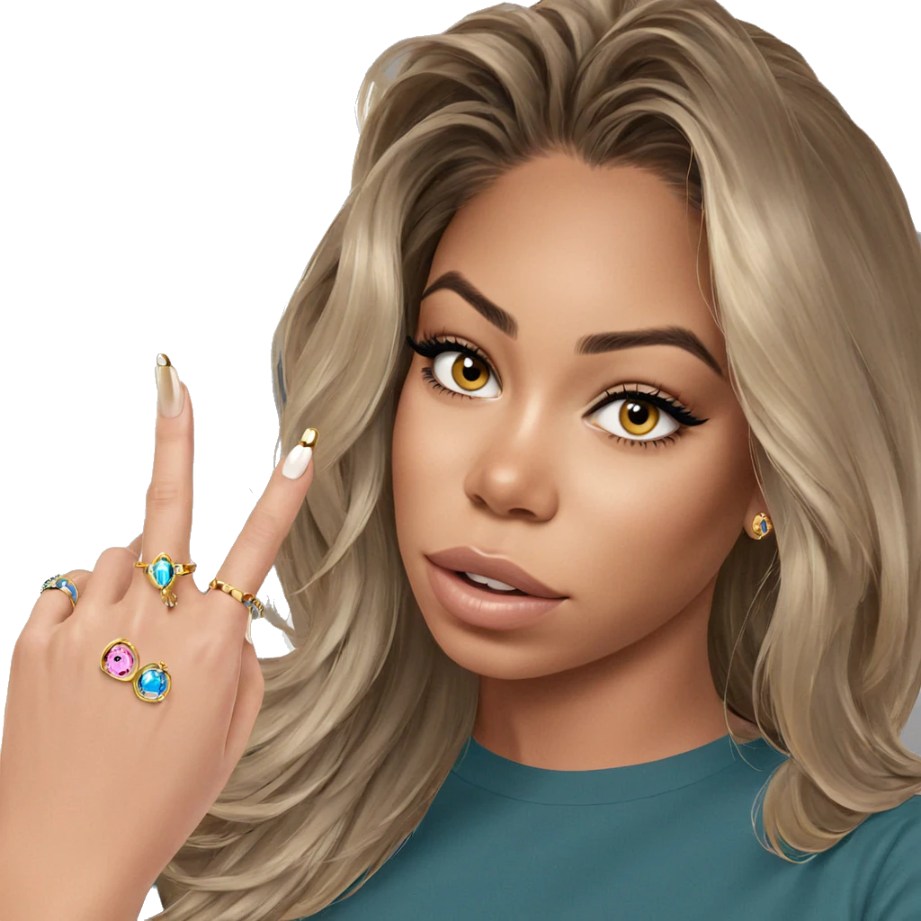blonde girl with jewelry portrait emoji