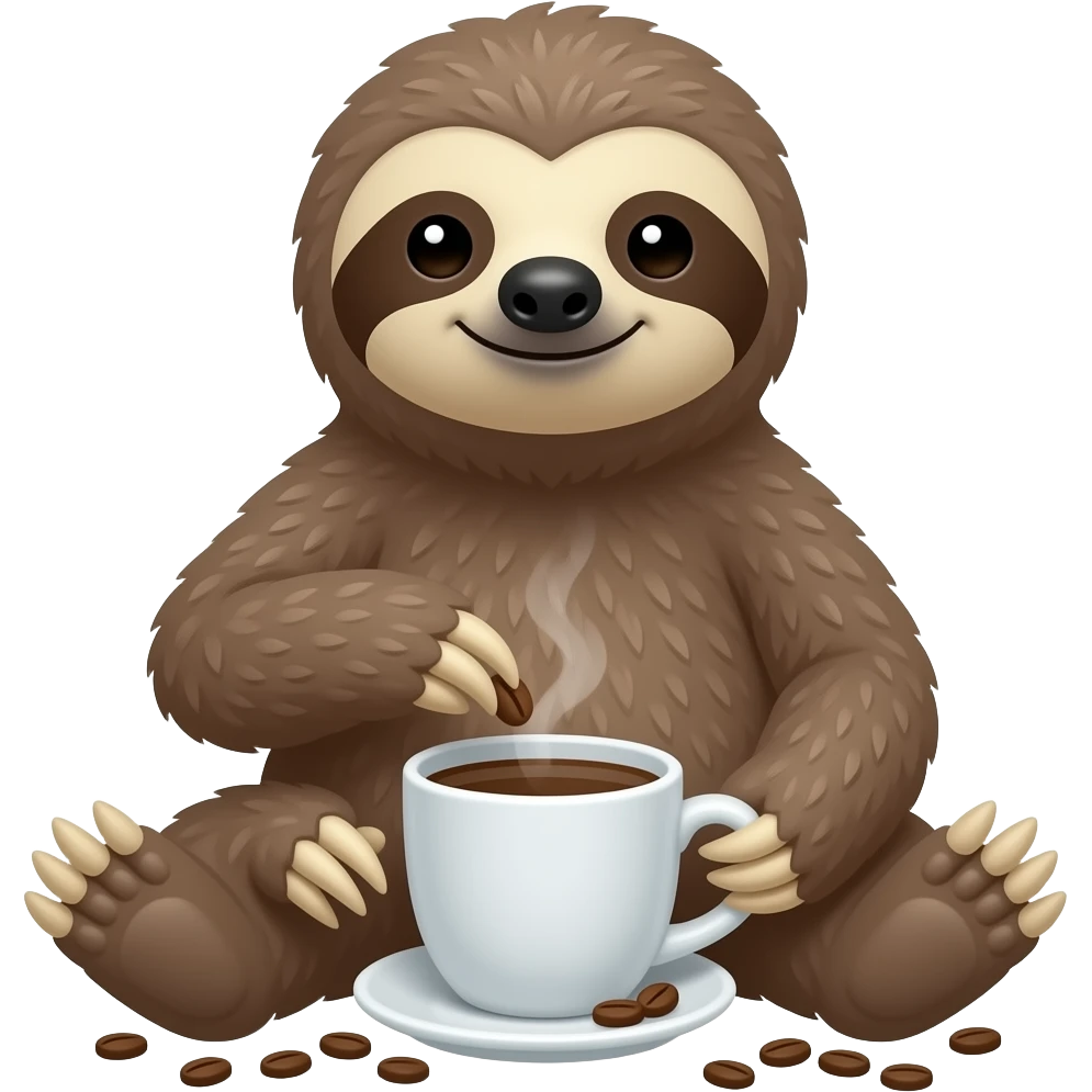 sloth MAKE COFFEE emoji