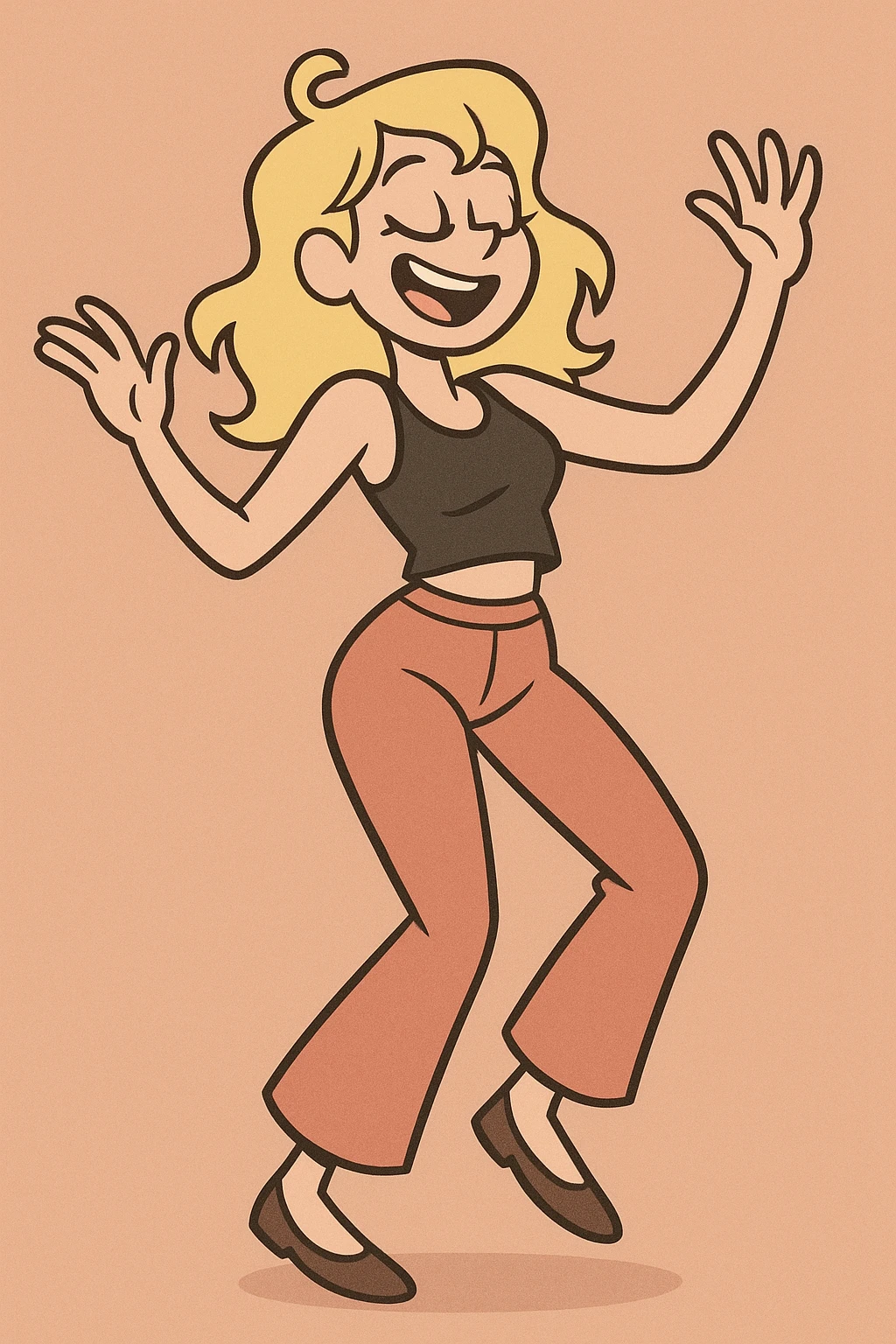 blond dancing girl, cartoon style emoji