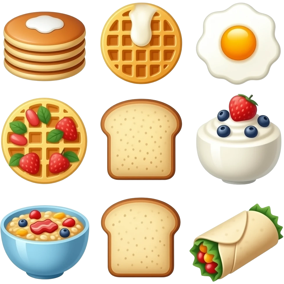 How many breakfast foods pinkfong! emoji