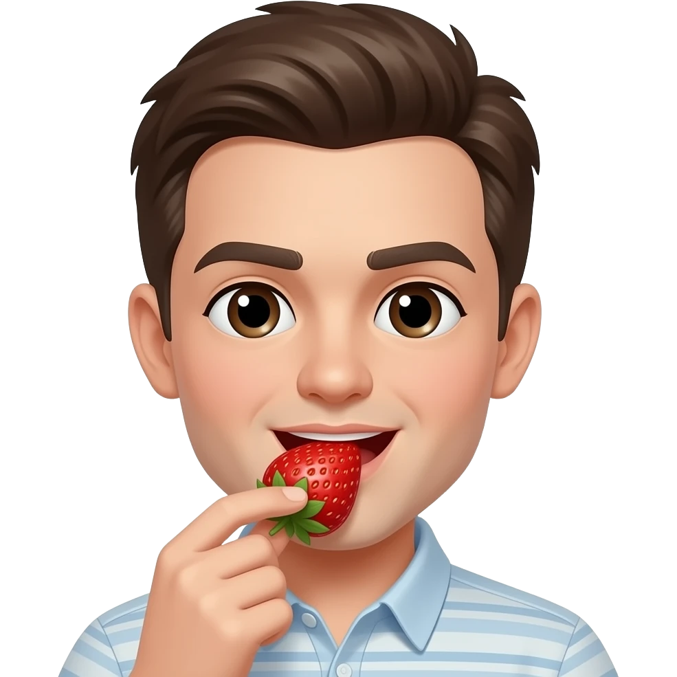 İnsan yiyen çilek emoji