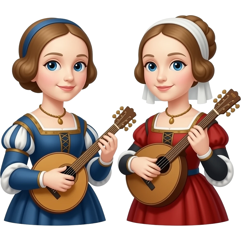 Renaissance women Playing Music instrument emoji