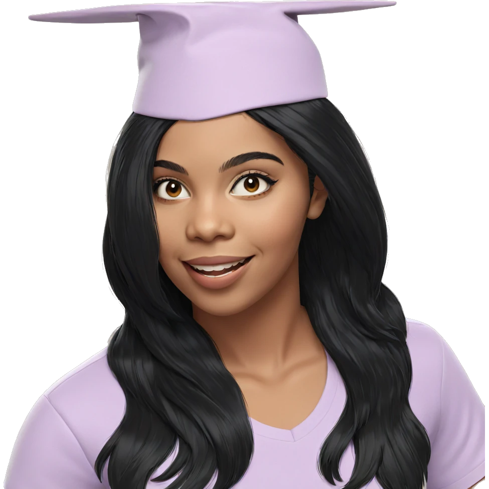 smiling girl with black hair emoji