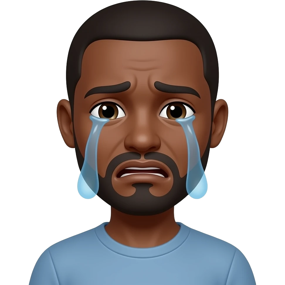 Black skin Sob emoji emoji