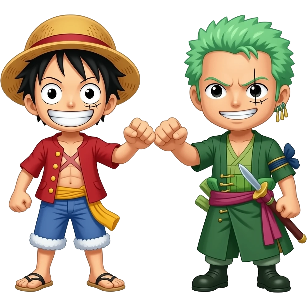 Monkey d luffy We fist bumped with Roronoa zoro emoji