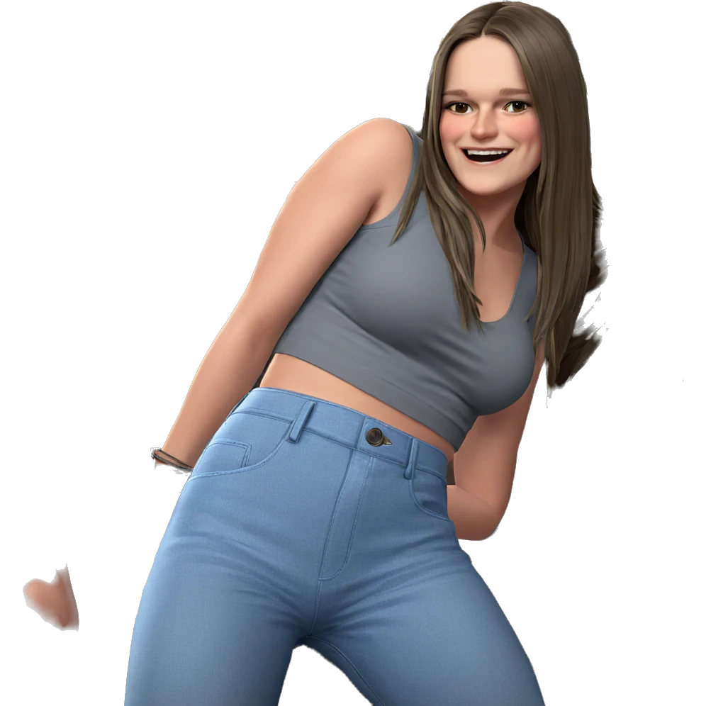 girls with long hair smiling emoji