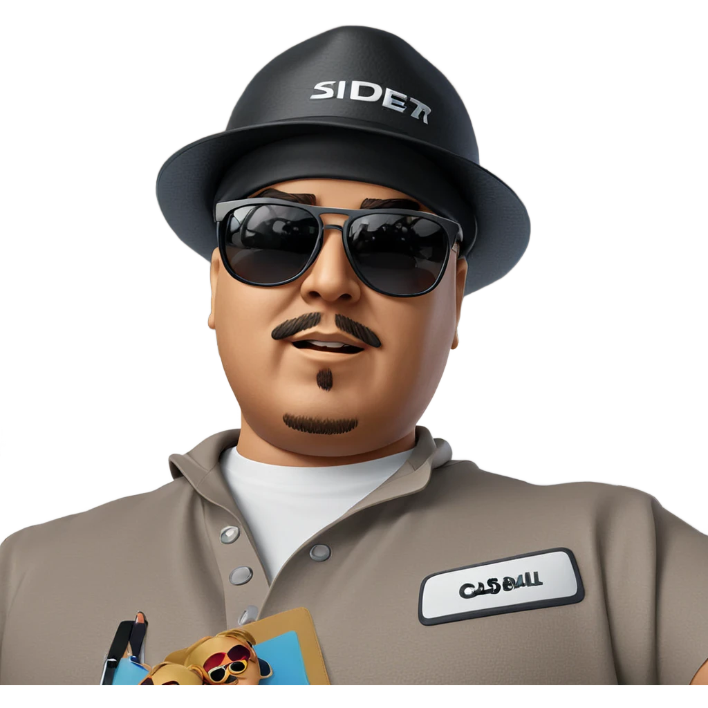 cool guy with sunglasses and hat emoji