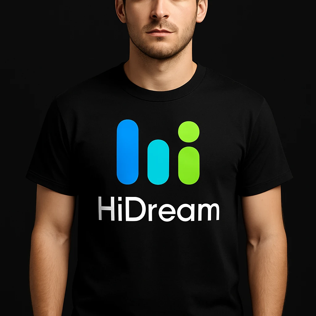man wearing tshirt with this logo, black background  emoji