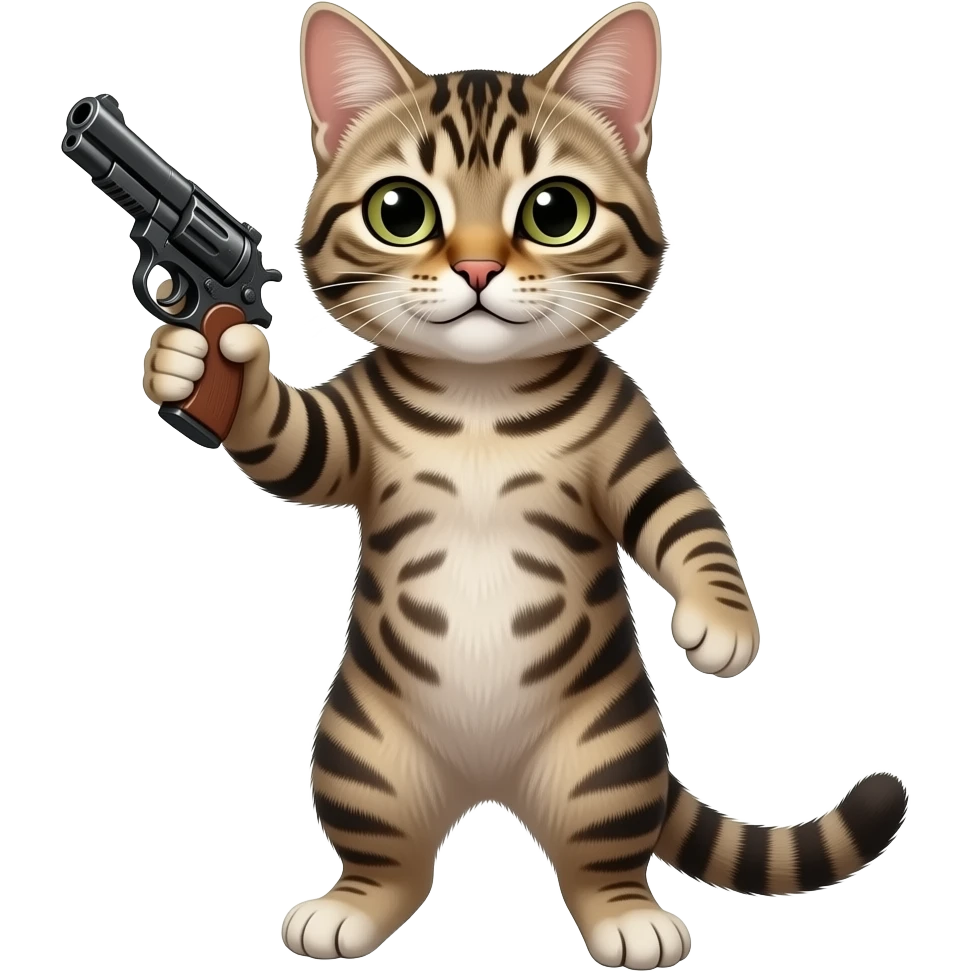 A cat holding a gun emoji