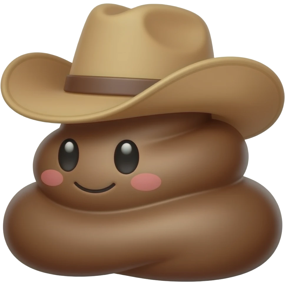 Cute 💩 with cowboy hat  on Sideways emoji