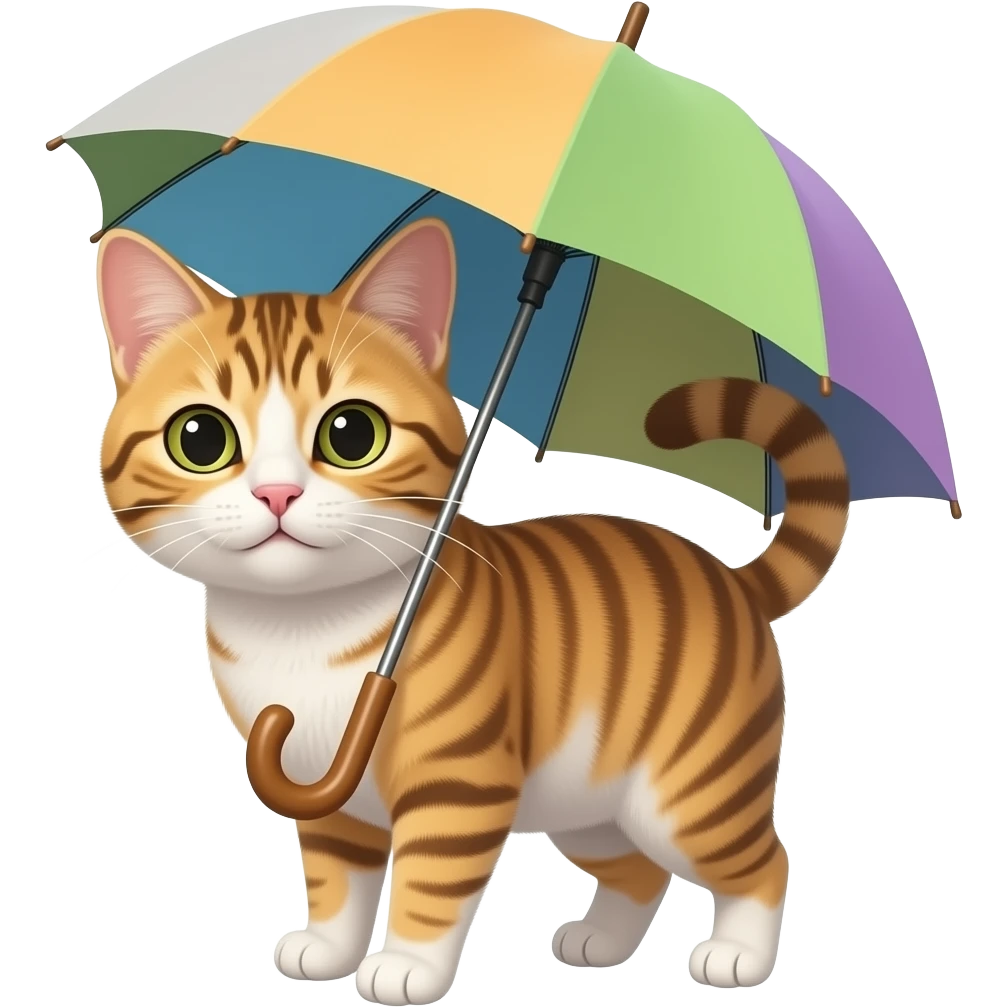 cat with umbrella emoji