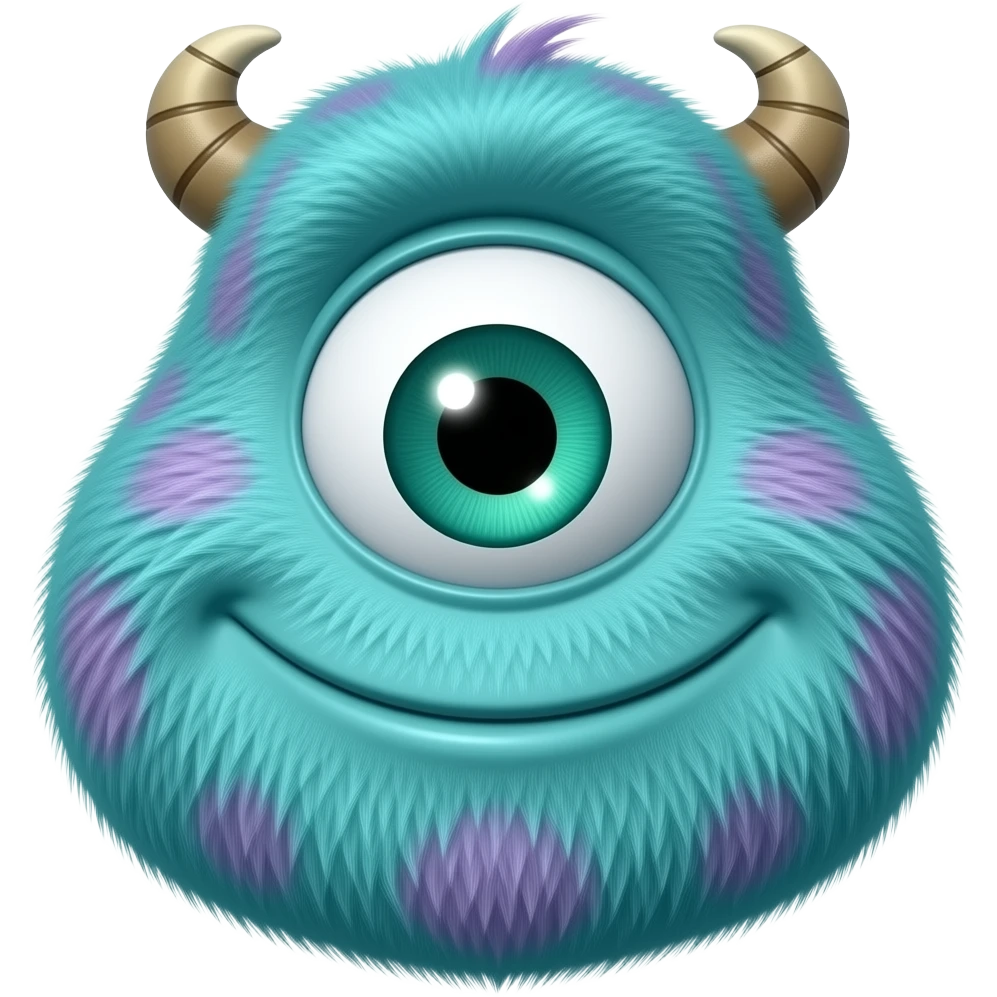 happy mike wazowski face only more human-like emoji