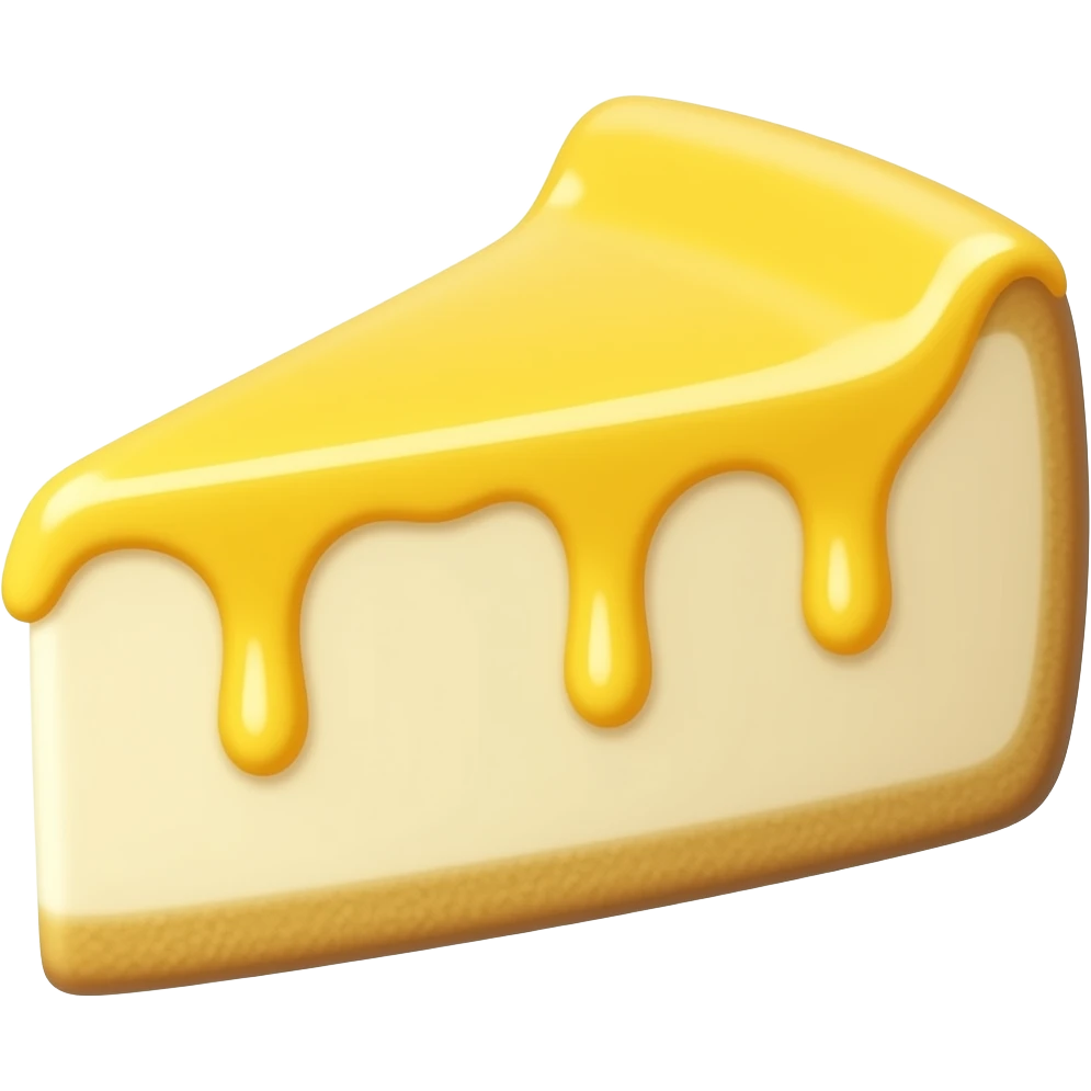 cheesecake with drizzled Yellow icing emoji
