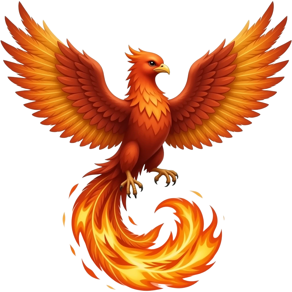 phoenix turning into fireball swirl emoji
