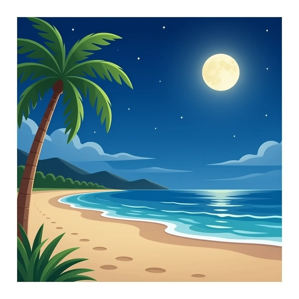 praia noite emoji