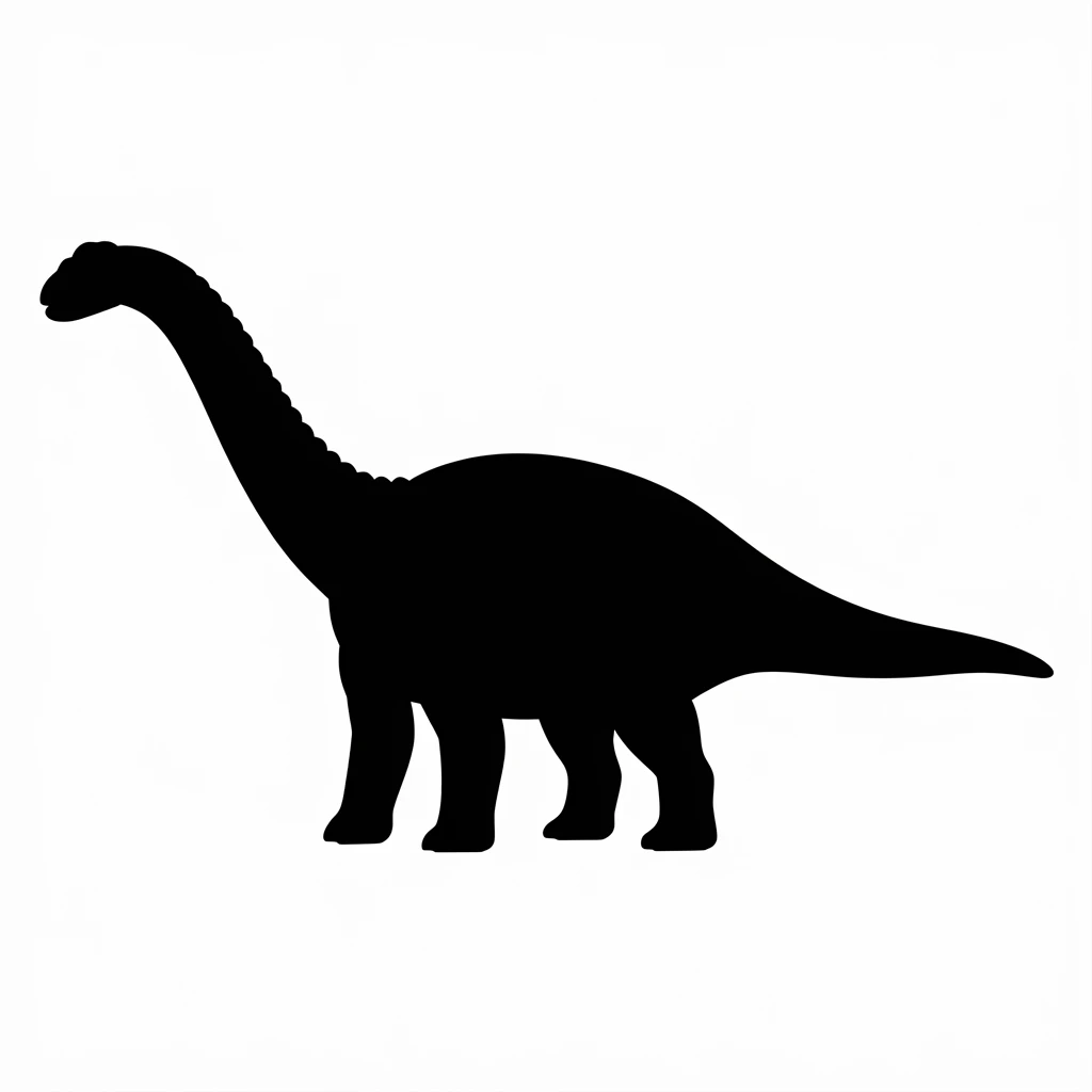 Brachiosaurus icon black silhouette emoji