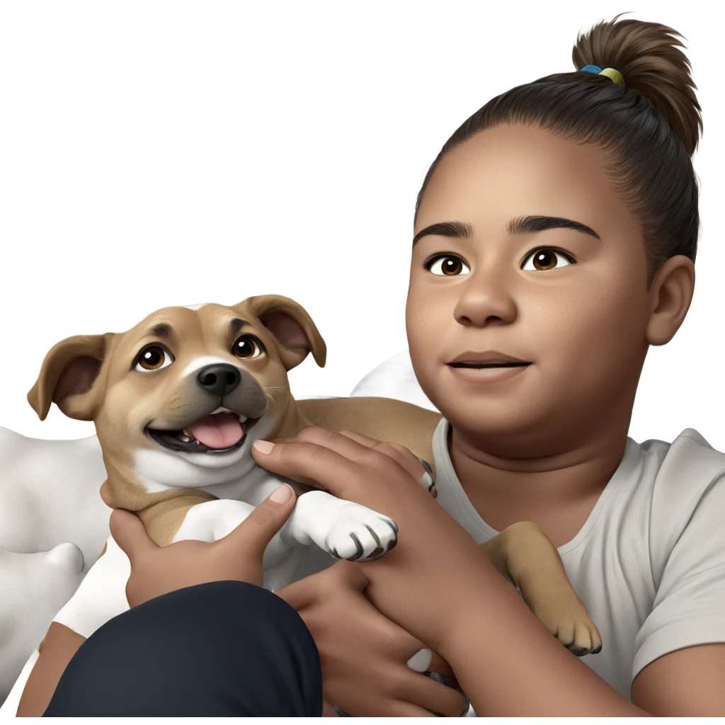 boy with dog in hand emoji