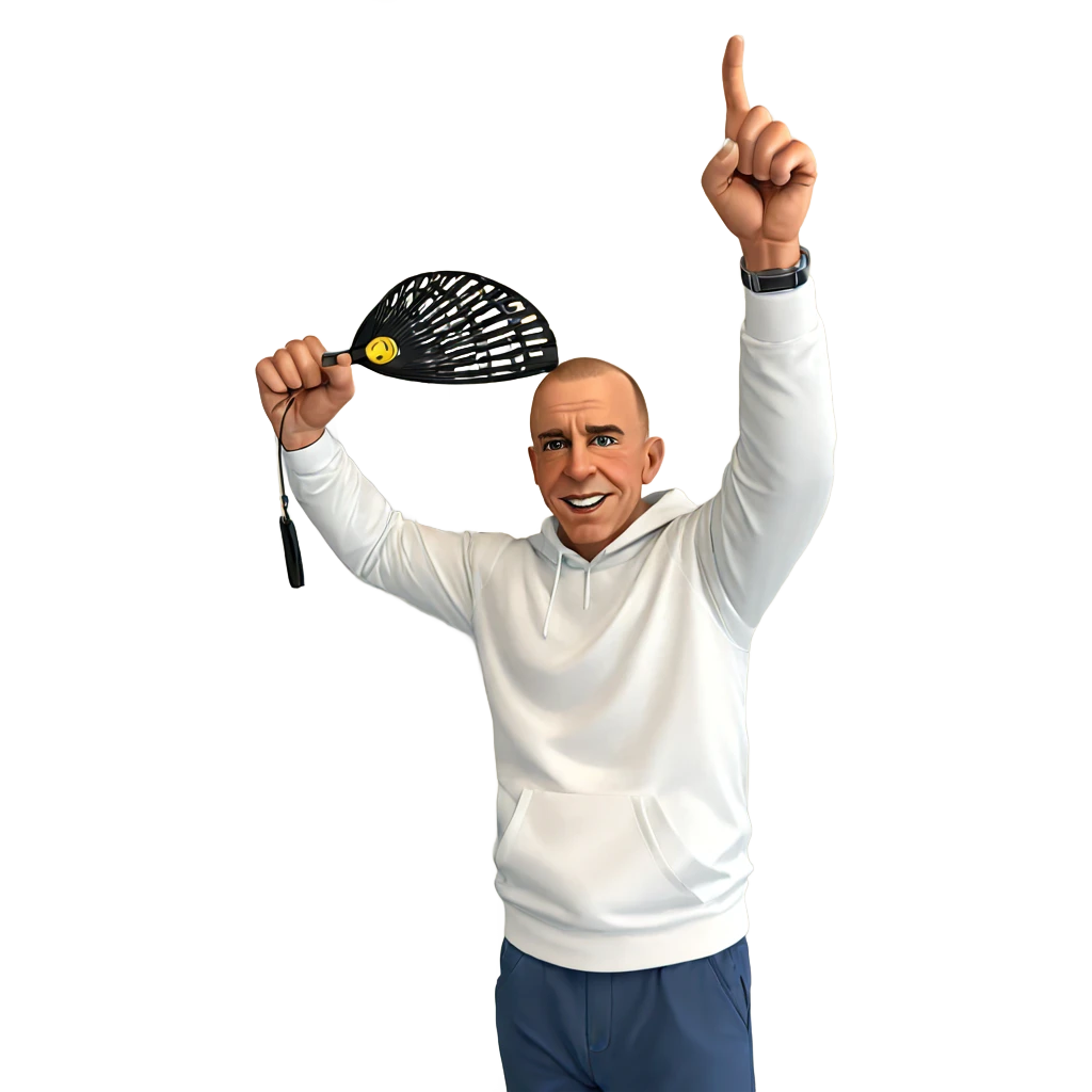 bald boy with a fan emoji