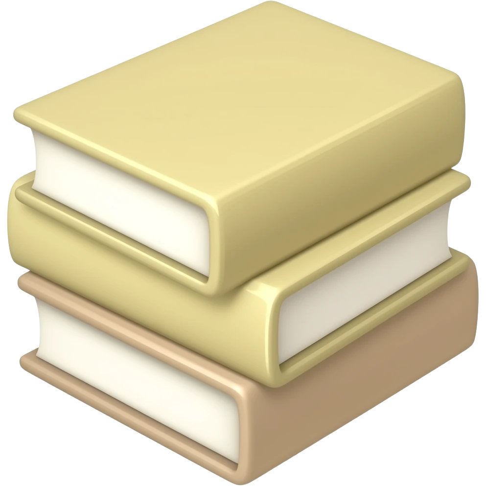 a stack of beige and light yellow books emoji