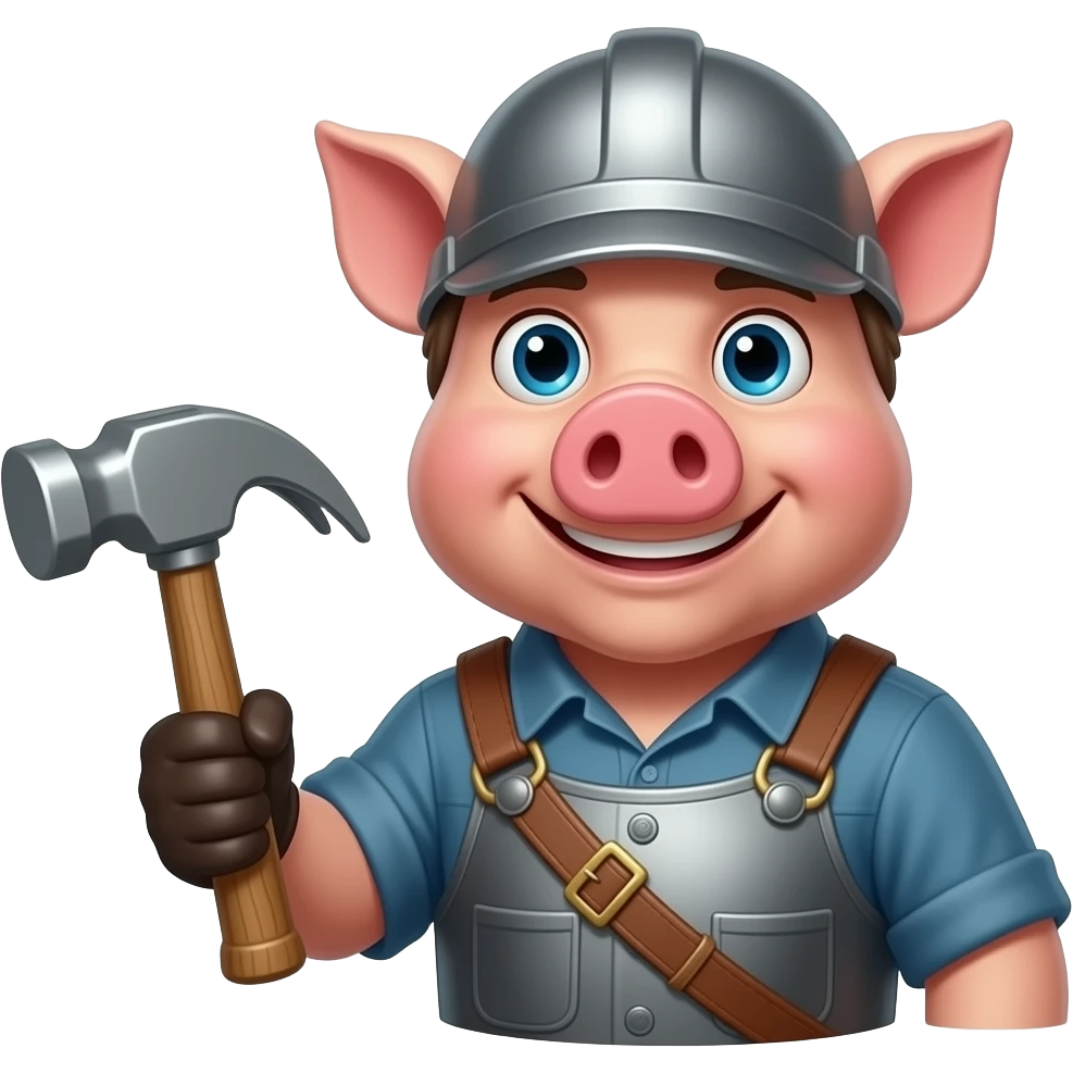 Hog rider emoji with a hammer in this hand riding a hog emoji